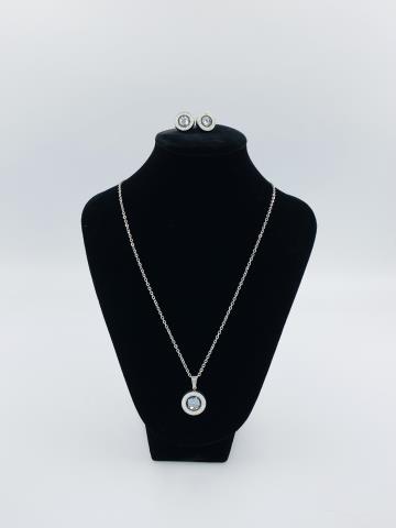 Set ELEGANT GREY - nahrdelník, naušnice