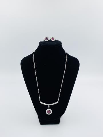 Set VIOLET - nahrdelník, naušnice