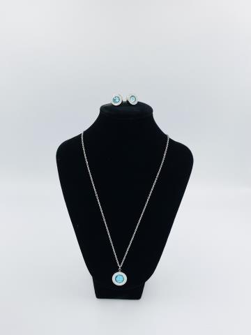 Set ELEGANT BLUE - nahrdelník, naušnice