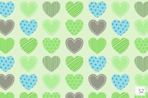 Bavlněná látka Srdce zelená - š. 160 cm