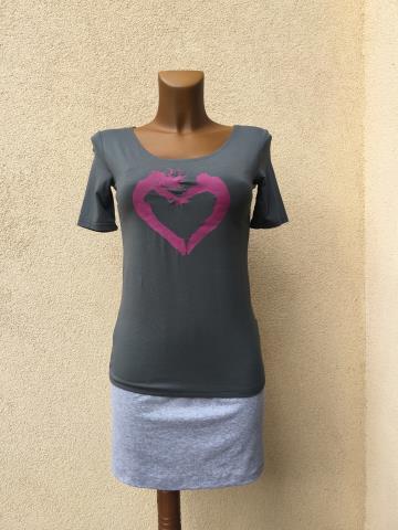 Triko MY HEART grafit/lila velikost XXL