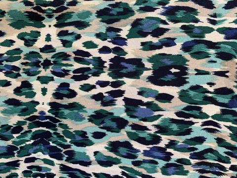 Elastická šatová látka PANTER GREEN - š. 150