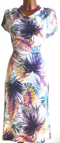 Šaty VODA Tropical white XL