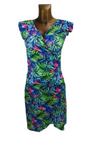 Mika MAXI zavinovací šaty TROPIC black vel. 48