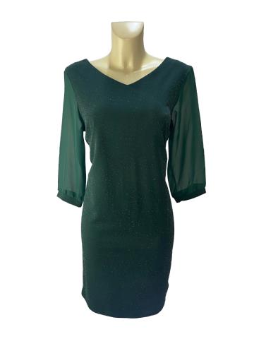 Dámské šaty Mirella šifon tm.zelená vel.46