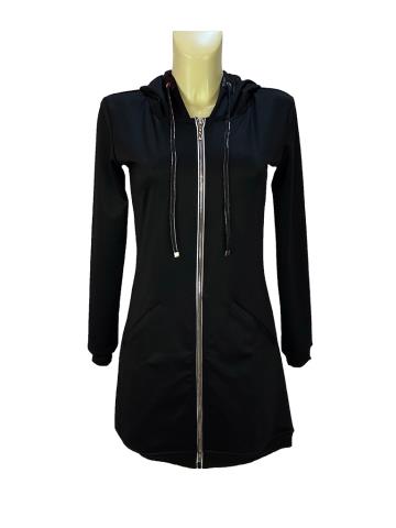 Dámské šaty s kapucí černá Michaela vel. XL
